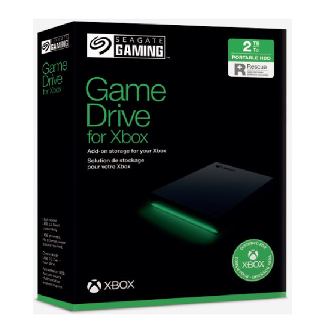 HD Externo 2TB Seagate Game Drive USB 3.2 para Xbox series X/S con luz LED