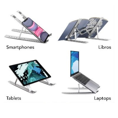 Soporte Brobotix para laptop pegable multifuncional 18.7x 25.5x 14cm angulos ajustables