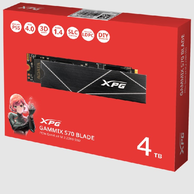 SSD M.2 2280 ADATA XPG NVMe/PCIe 4TB Gammix S70 AGAMMIXS70B-4T-CS