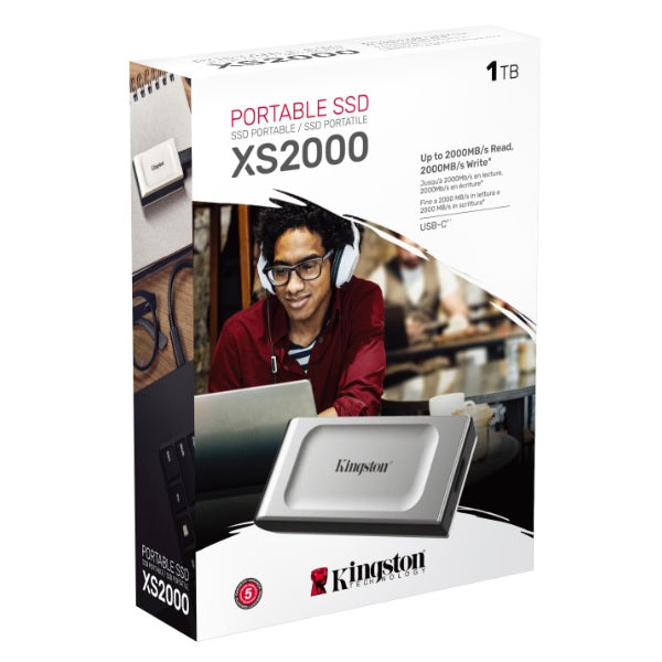 SSD Externo Kingston 1TB XS2000/1000G Portable USB 3.2 Tipo-C 2000Mb/seg