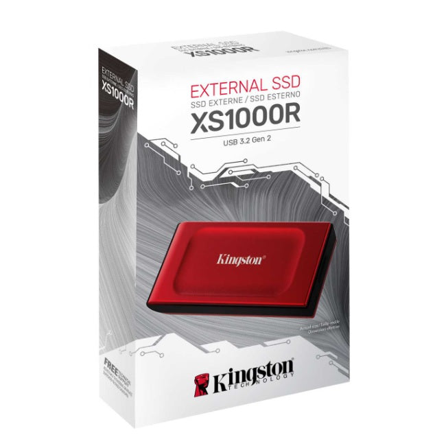 SSD externo Kingston 2TB SXS1000R/2000G portable rojo USB 3.2 Gen 2 1050Mb/seg