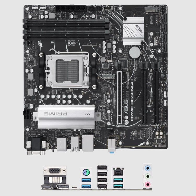 Tarjeta Madre ASUS PRIME B650M-A II Socket AM5 1xDisplayPort 1xVGA 1xHDMI 3xAudioJacks 4xDIMM DDR5 7600