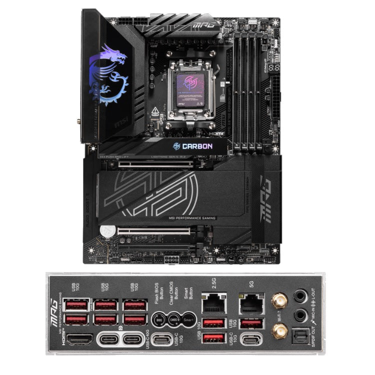 Tarjeta Madre MSI MPG X870E CARBON WIFI AM5 4xDDR5 1xHDMI 1xDP USB C