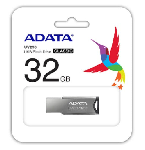MEMORIA ADATA 32GB USB 2.0 PLATA METALICA AUV250-32G-RBK