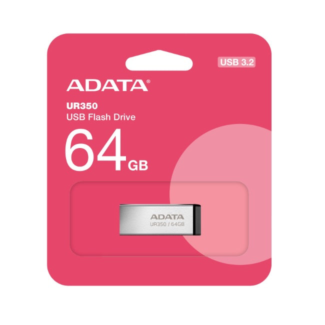 Memoria Adata 64GB USB UR350 3.2 metal negro resistente agua golpes polvo