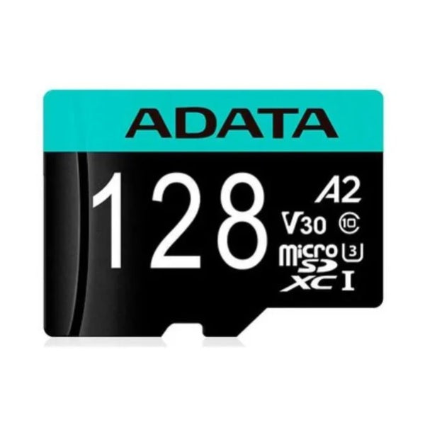 Memoria ADATA 128GB MicroSD Premier Pro con adaptador SD clase 10 A2 U3 V30 100MB/s
