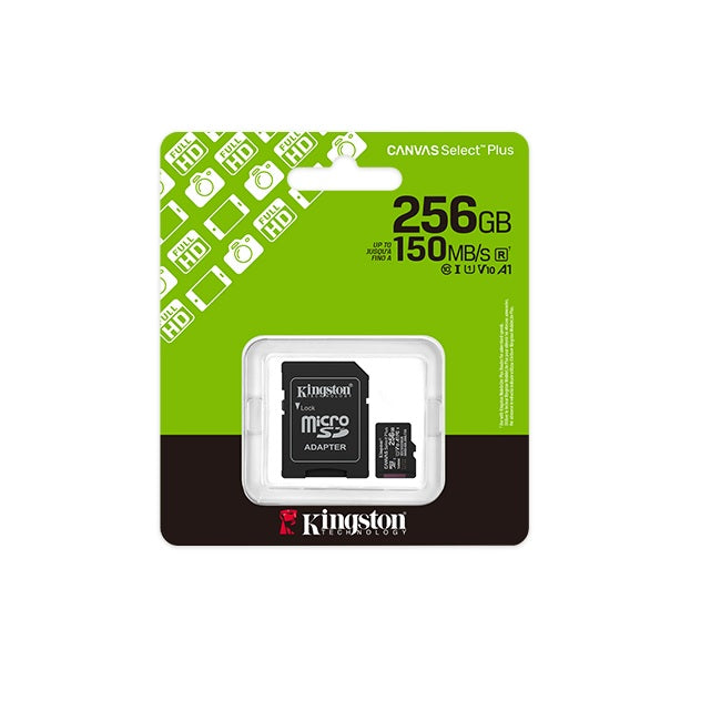 Memoria Kingston 256GB Micro SD Canvas Select Plus Gen3 A1 U1 150 mb/s SDCS3/256GB