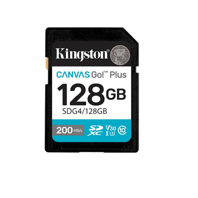 Memoria Kingston 128GB SD Canvas Go Select Plus Gen 4 200MB/s UHS-I U3 V30