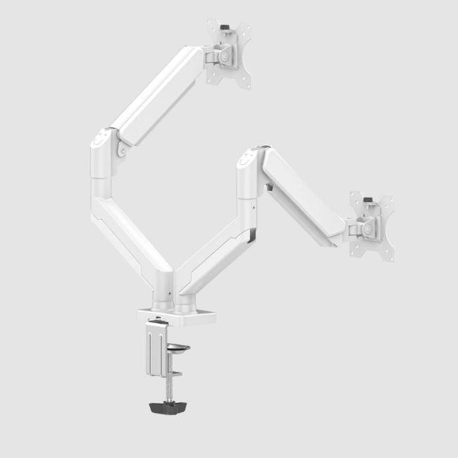 Soporte de articulado Naceb de escritorio para 2 Monitores 10 pulg a 32 pulg hasta 20kg color Blanco modelo NA-0215