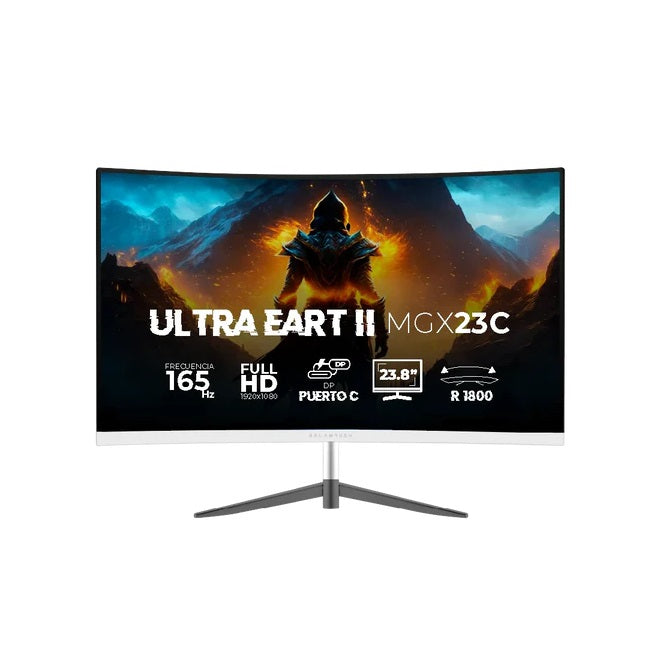 Monitor Balam Rush Ultra Earth II MGX23C VA 23.8 pulg curvo Blanco Full HD 1MS 165Hz HDMI + DP + TYPE-C 15W + 3.5mm