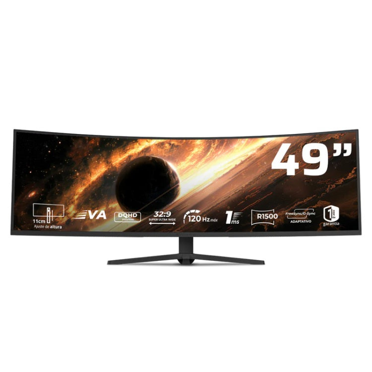 Monitor Balam Rush Cosmos Titan MTC49X 49 pulg curvo FULL HD 1ms 120Hz HDMI DOHD DisplayPort VA Negro