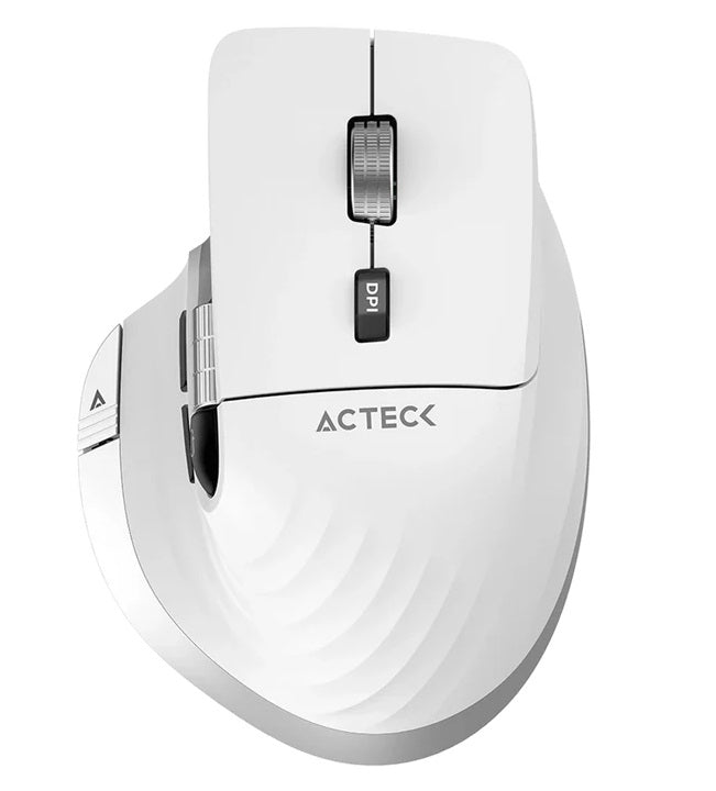 Mouse Acteck Ergonomico Profesional Virtuos Pro MI780 Blanco Inalambrico/Bluetooth 3200DPI Scroll rapido Vert y Horz Recargable 50h