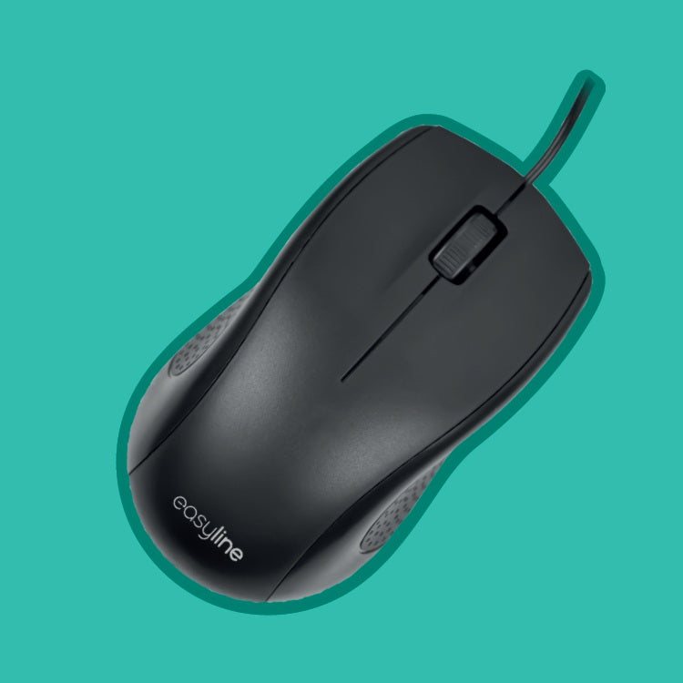 Mouse Easy line alambrico optico 1200DPI USB modelo EL-994121 color Negro