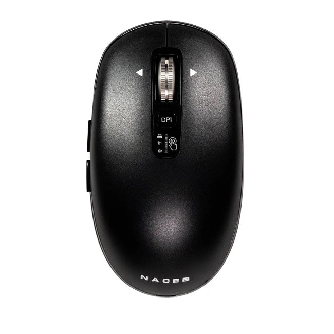 Mouse Inalambrico Naceb slim USB 3200 DPI 5 botones modelo NA-0131N color Negro
