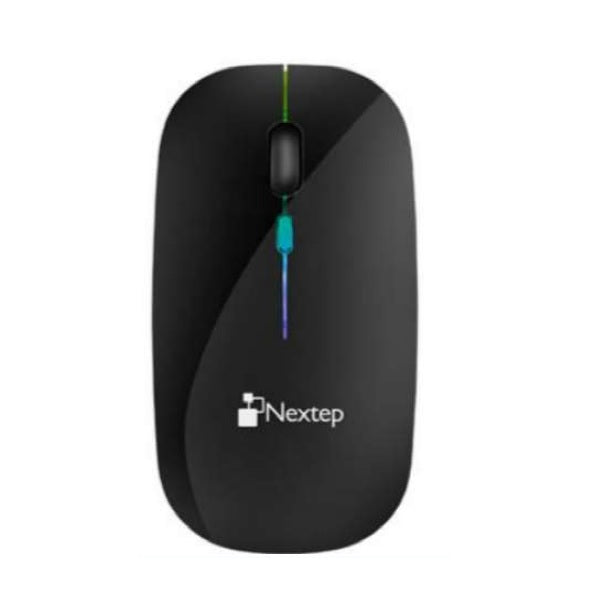 Mouse Nextep Inalámbrico Recargable Delgado/Silencioso RGB 1600 DPI Negro NE-412N
