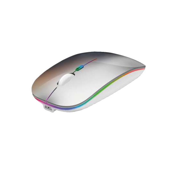 Mouse Nextep Inalámbrico Recargable Delgado/Silencioso RGB 1600 DPI Plata NE-412P