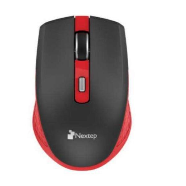 Mouse Nextep Inalámbrico Recargable Switch Encendido 1600 DPI Negro/Rojo NE-413NR