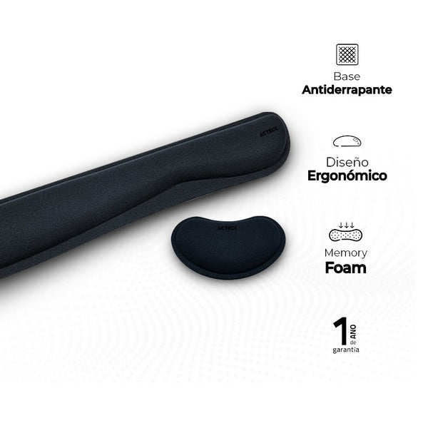 Descansa Muñecas Acteck Cushy TR410 Memory Foam Acabado Lycra Para Mouse y Teclado