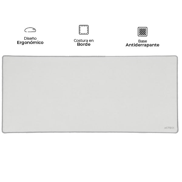 Mousepad Acteck Vibe Flow Max MT480 Gris 90x40cm Superficie Suave y Acabado Tela