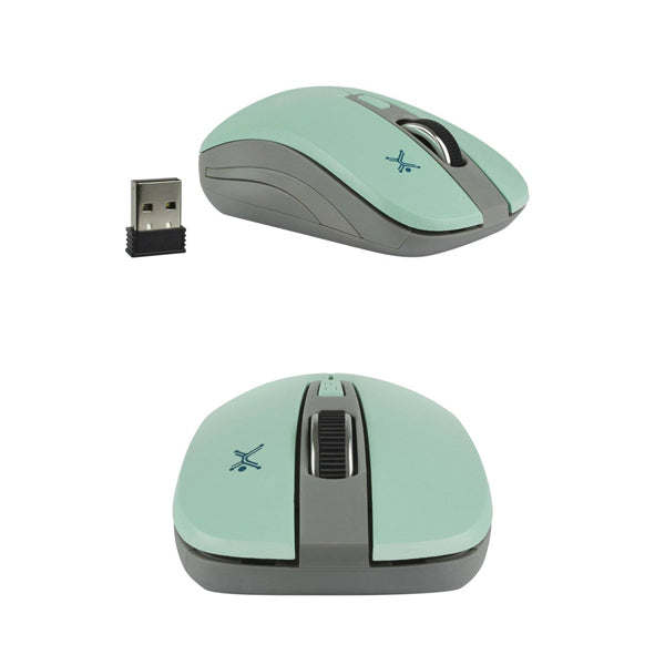 Mouse Perfect Choice Essential RF inalambrico 1600DPI modelo PC-044819 color Turquesa con Gris