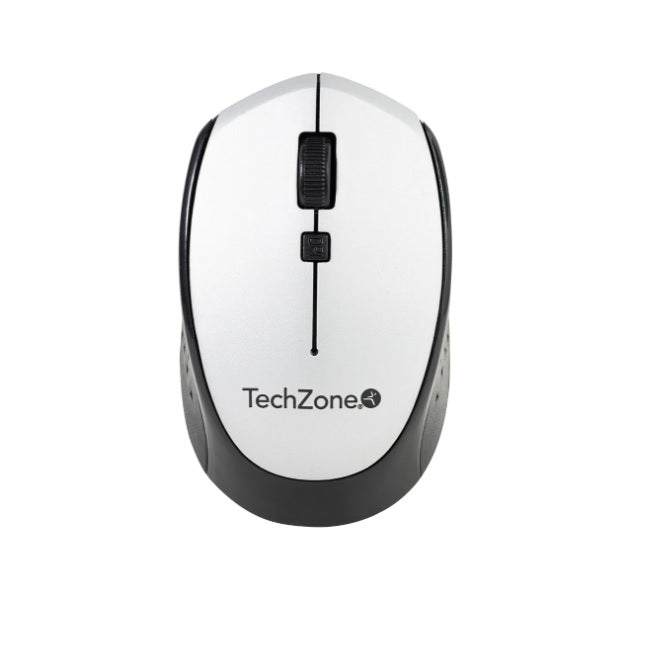 Mouse Techzone Start Silver en Color Negro con Plata acabado Mate Conexion Inalambrica DPI 1600 Alcance 10 m. Compatible con Windonws y MacOS