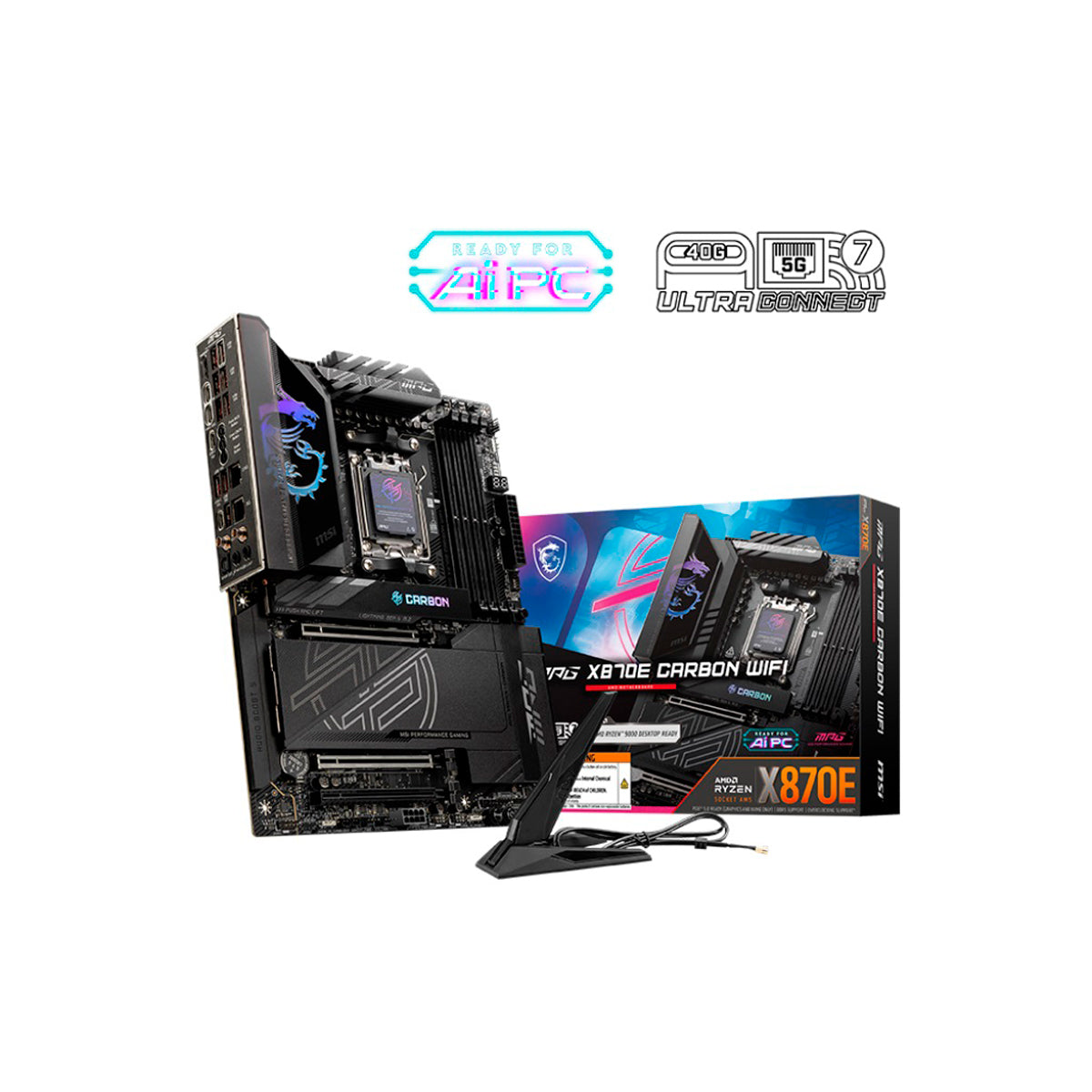 MOTHERBOARD MSI (MPG X870E CARBON WIFI) SOCKET AM5, 4*DDR5 8400, HDMI, 2* USB-C, 4*M.2, ATX. tech