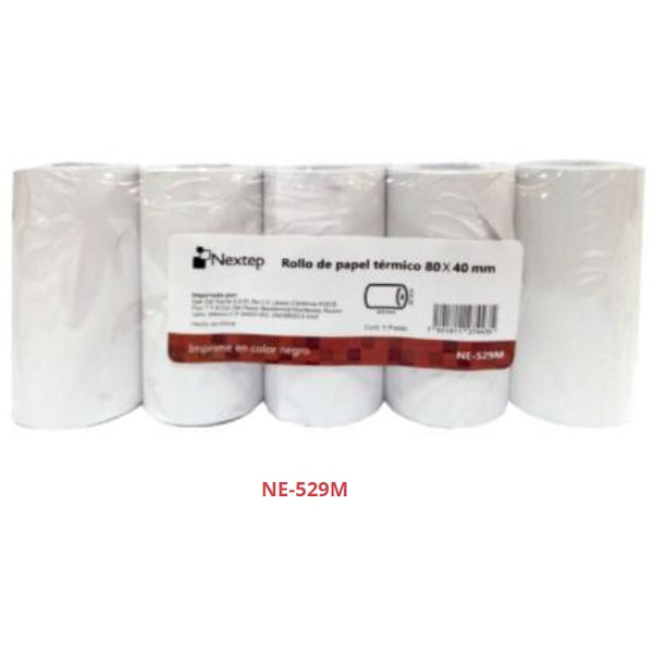 Papel Nextep Rollo Termico Papel Movil 80 X 40mm Paquete de 5 Rollos