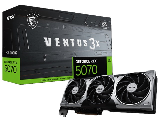 Tarjeta de video MSI 12GB GeForce RTX 5070 VENTUS 3xfan GDDR7 OC 1xHDMI 3xDP