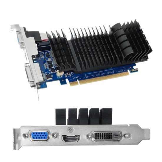 Tarjeta de video PCI Express 2GB Asus GeForce GDDR5 1xHDMI 1xVGA 1xDVI-D GT730-SL-2GD5-BRK
