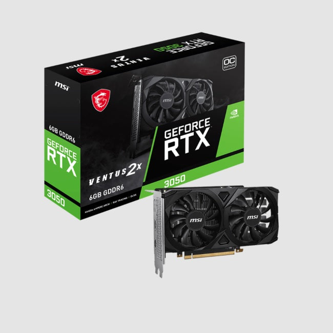 Tarjeta de video MSI 6GB GeForce RTX 3050 Ventus 2X 2xfan GDDR6 DLSS2 OC 2xHDMI 1xDP