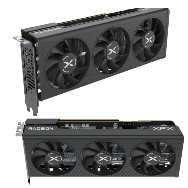 Tarjeta de video XFX 8GB AMD Radeon RX 7600 SPEEDSTER QICK 308 RDNA3 3xfan GDDR6 1xHDMI 3xDP RX-76PQICKBY Black Edition