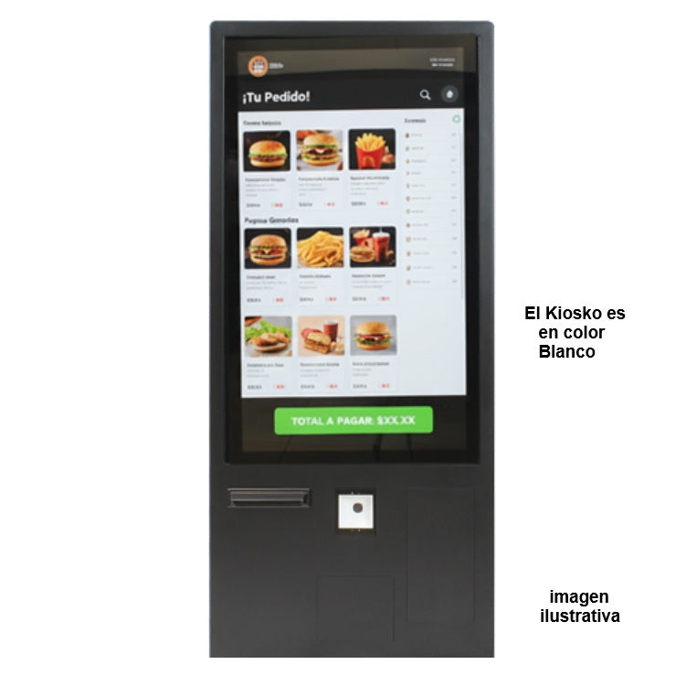 Kiosco de Autocobro Ec line EC-K2027 27in Color Blanco Resolución 1920 x 1080 Full HD Procesador RK-3568 4GB RAM 32 GB Incluye el pedestal con clave: EC-STANDWH-K20