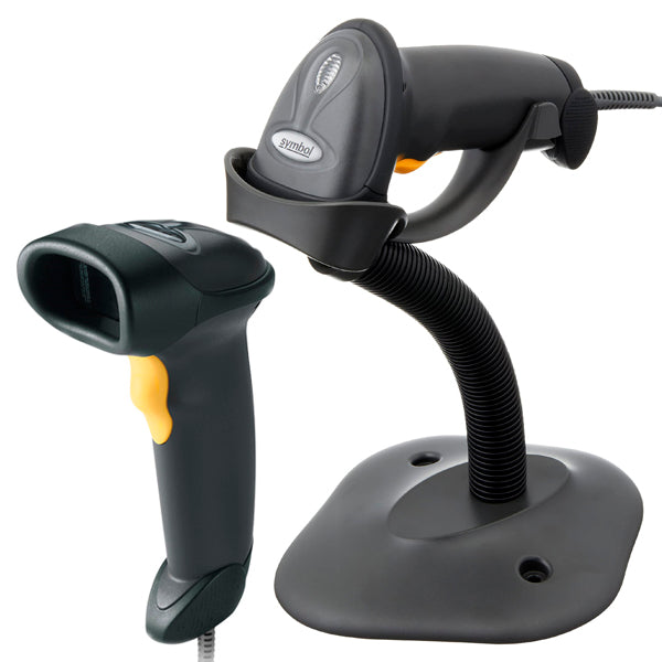 Lector de Codigos de Barras Zebra LS2208-SR Laser Negro 1D Con Cable Usb y soporte LS2208-SR20007R-UR