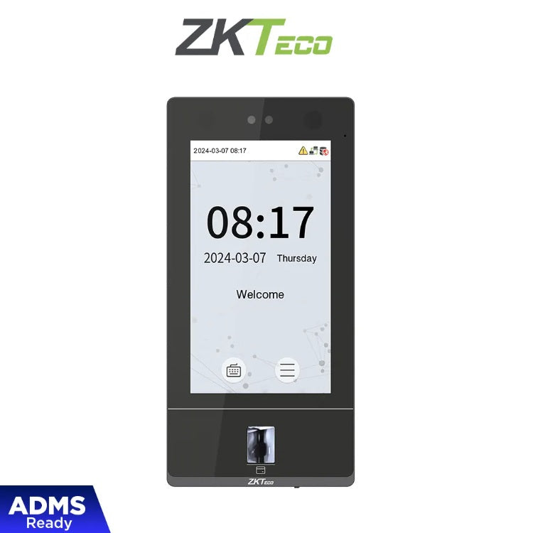 Control de Acceso y Asistencia Zkteco SenseFace 7A - Control de acceso y asistencia para 10,000 rostros / 10,000 huellas / 50,000 tarjetas de 125kHz / TCP/IP / IP65 /