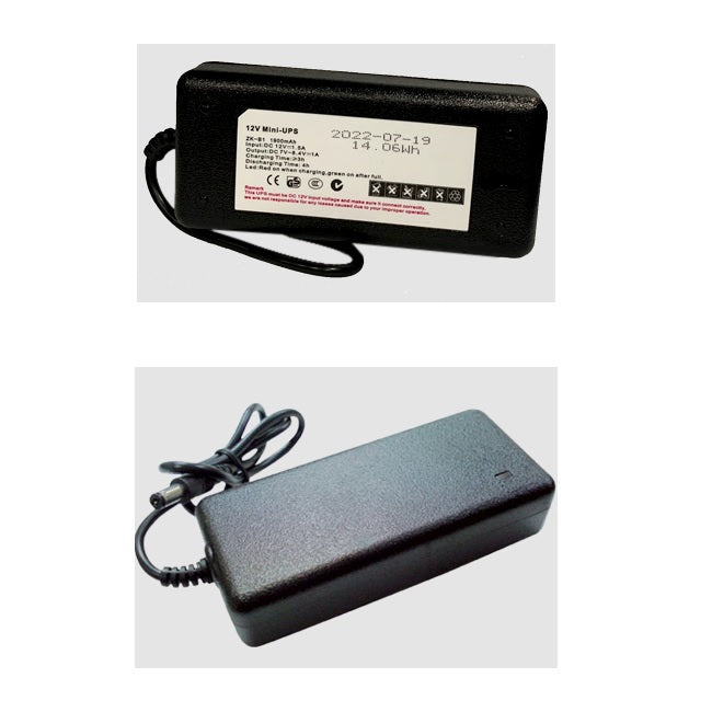 Ups ZK teco UPS12V - Respaldo de 12V para Control de Asistencia 1900mAh / Compatible con Equipos ZKTECO/ Duración de hasta 2 horas en uso