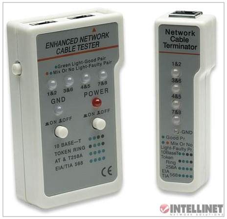 PROBADOR DE CABLE INTELLINET MULTIFUNCIONAL RJ11/RJ45 CON LUCES