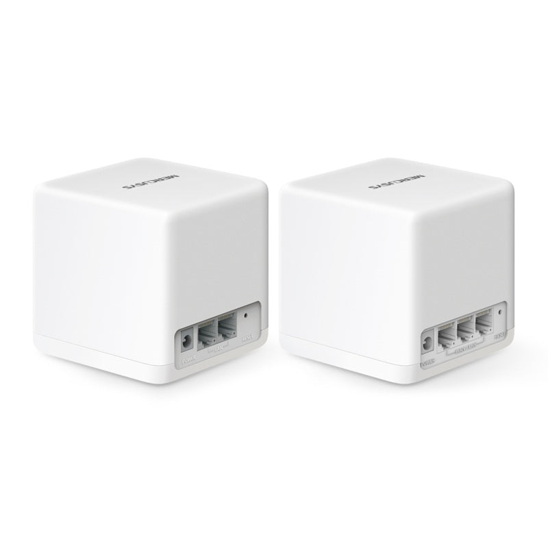 Sistema Halo H60X (2 piezas) Mercusys Mesh Wi-Fi 6 AX1500 MU-MIMO 1x H60XR con 3x RJ45 WAN/LAN y 1x H60XS con 2x RJ45 LAN gigabit