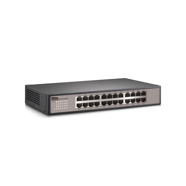 Switch Netis ST3124GS metálico escritorio/ montura rack 24 puertos gigabit 10/100/1000M auto MDI/MDIX no administrable