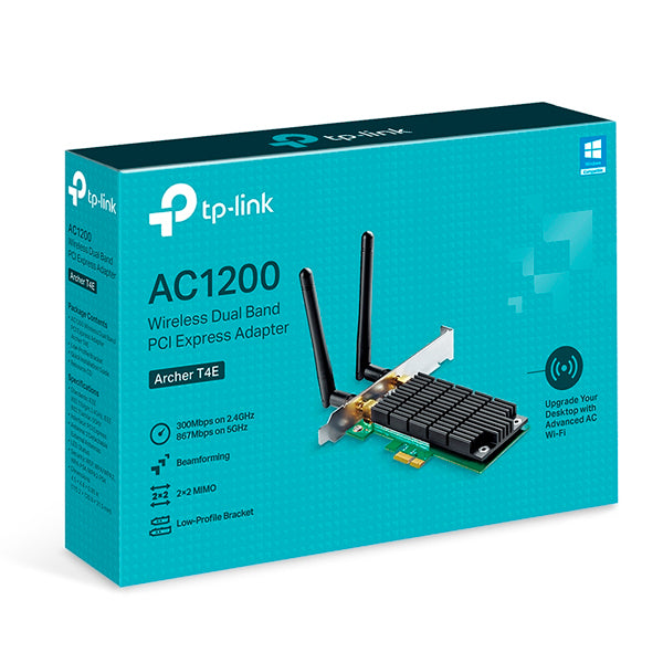Adaptador inalámbrico PCI Express TP-Link Archer T4E AC1200 Beamforming 2 x 2 MIMO 2 antenas externas