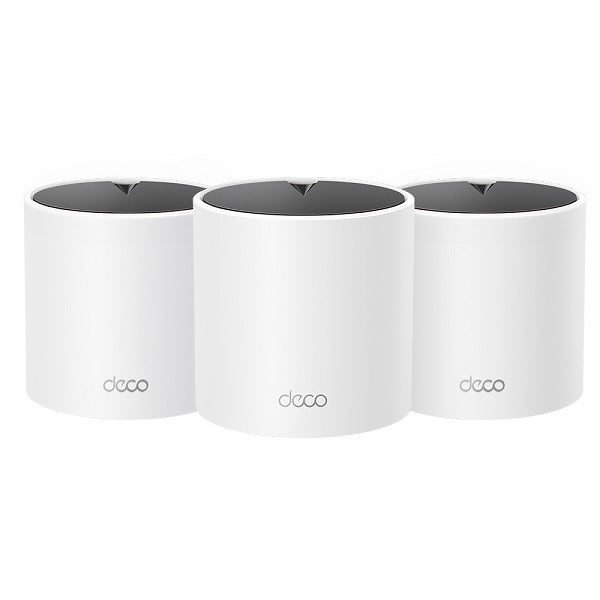 Sistema Deco X15 (3 piezas) TP-Link Mesh Wi-Fi 6 AX1500 (2 puertos RJ45 gigabit por pieza) 2x2 MU-MIMO OFDMA Beamforming