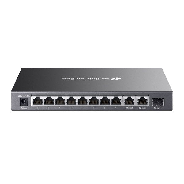 Switch TP-Link Omada DS111P metálico escritorio/ montaje pared 10 puertos RJ45 (8x 10/100 PoE+ max 65W y 2x gigabit) 1x SFP gigabit no administrable