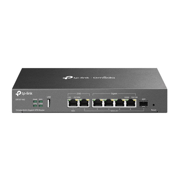 Router Multi-WAN VPN TP-Link Omada ER707-M2 2x RJ45 2.5Gbps (1xWAN 1xWAN/LAN) 1x SFP WAN/LAN 4x RJ45 gigabit WAN/LAN
