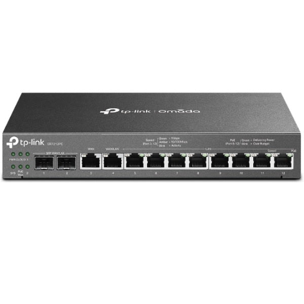 Router VPN 3-en-1 TP-Link Omada ER7212PC Multi-WAN gigabit 2 x SFP WAN/LAN 10 RJ45 (1xWAN 1xWAN/LAN 8xLAN PoE+ max 110W)