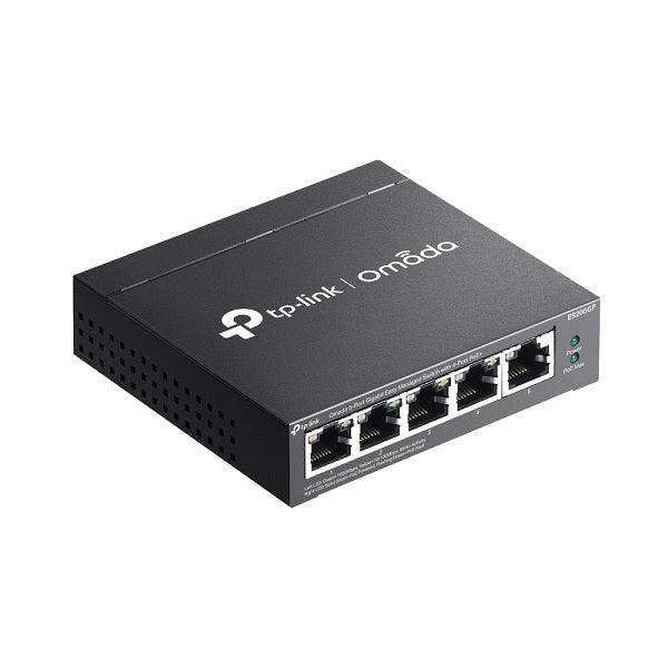Switch Easy Managed TP-Link Omada ES205GP metálico escritorio/ montaje pared 5 puertos gigabit (4 puertos PoE+802.3af/at max. 65W)