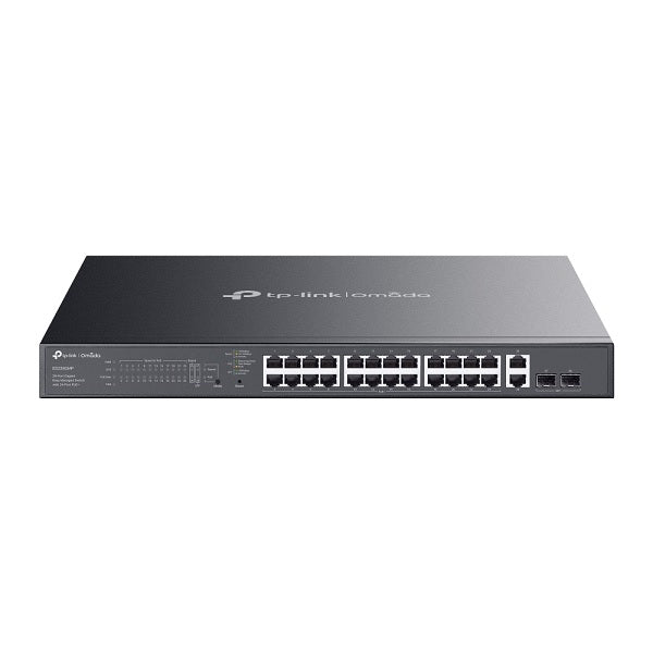 Switch Easy Managed TP-Link Omada ES228GMP metálico rack 26x RJ45 gigabit (24x PoE+802.3af/at max. 384W) 2x SFP gigabit