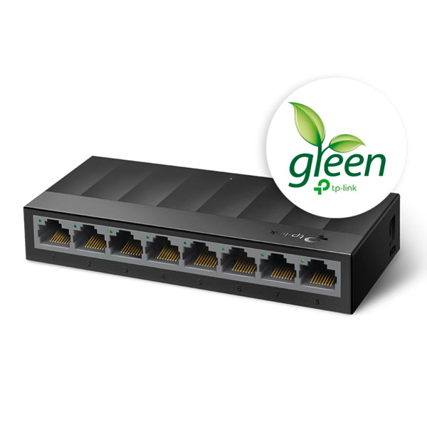 Switch TP-Link LS1008G de escritorio 8 gigabit 10/10/1000M no administrable Auto-MDI / MDIX carcasa de plástico