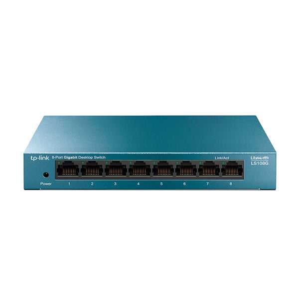 Switch TP-Link LS108G metálico escritorio 8 puertos gigabit 10/100/1000M no administrable tecnología Green Ethernet