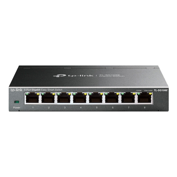 Switch Easy Smart TP-Link TL-SG108E metálico de escritorio 8 puertos gigabit 10/100/1000Mbps