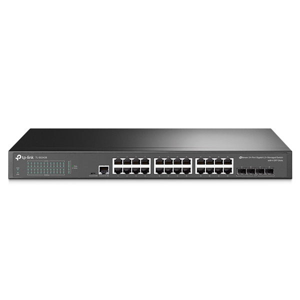 Switch TP-Link JetStream TL-SG3428 administrable L2+ 24 puertos RJ45 y 4 puertos SFP gigabit 1x MicroUSB y 1x RJ45 consola