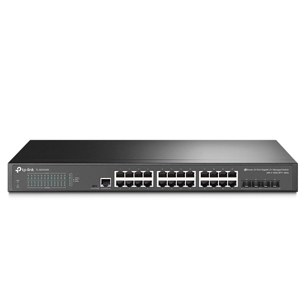 Switch TP-Link JetStream TL-SG3428X administrable L2+ 24 puertos gibabit con 4 puertos SFP+ 10Gbps 1 x MicroUSB y 1 x RJ45 consola